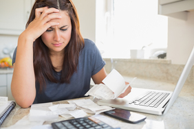 woman worried over bills