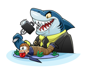 Loan shark eating person