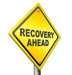 Recovery ahead roadsign