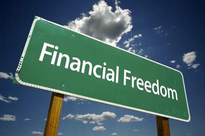 Financial freedom road sign