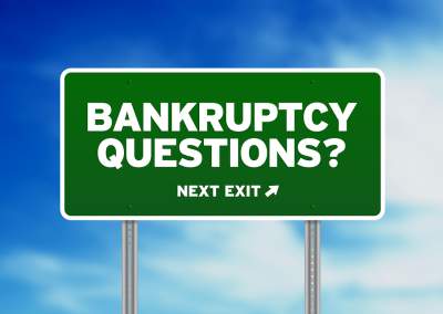 Bankruptcy questions roadsign